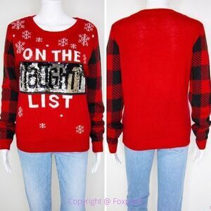 No‎ boundaries Christmas Ugly sequins Sweater, On the naughty list, women size L